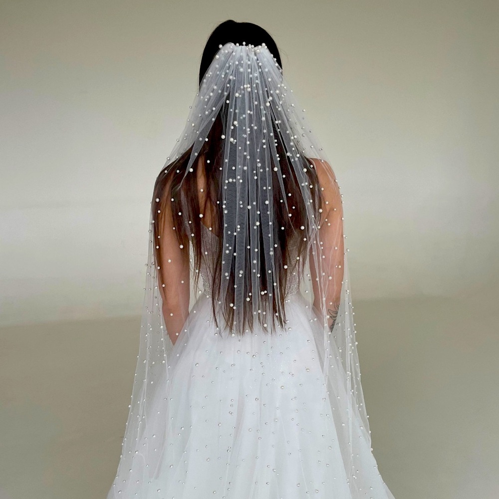 108” Pearl Veil -  Cathedral Length